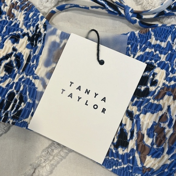 Tanya Taylor Valencia Smocked Bikini Top NWT Size Large - Picture 5 of 6